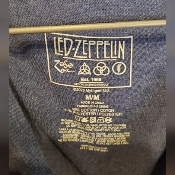 Led Zeppelin blue short sleeve crewneck tee size M - Picture 4 of 4